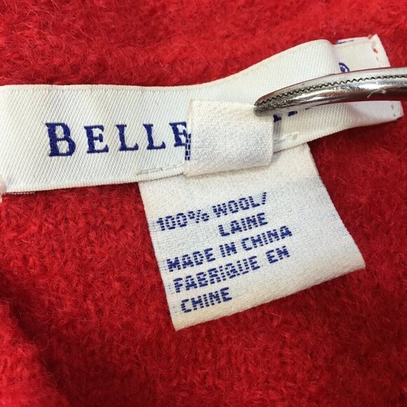 Belle Pointe Wool Jacket Women's M Red Embroidered Trees Christmas BellePointe - Picture 8 of 9